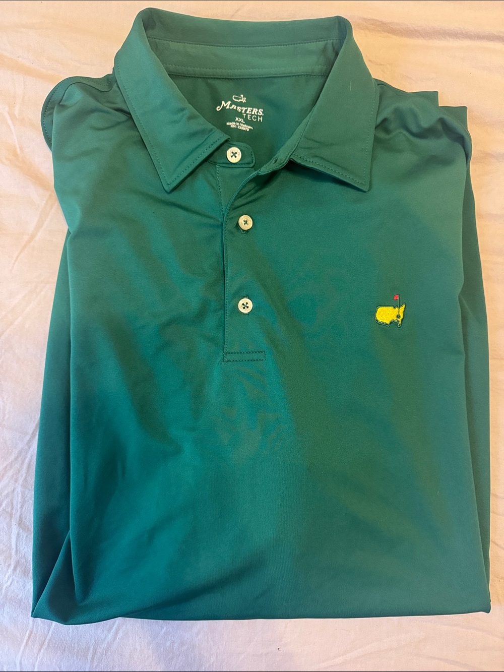 Official Masters Tech Emerald Green Golf Polo with Masters Logo XXL